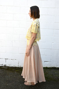 Grunge Flower Flared Skirt