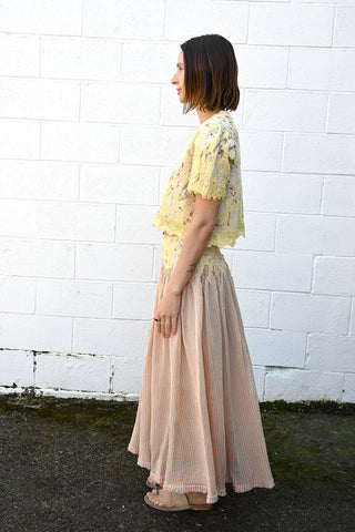Grunge Flower Flared Skirt