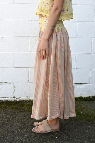 Grunge Flower Flared Skirt