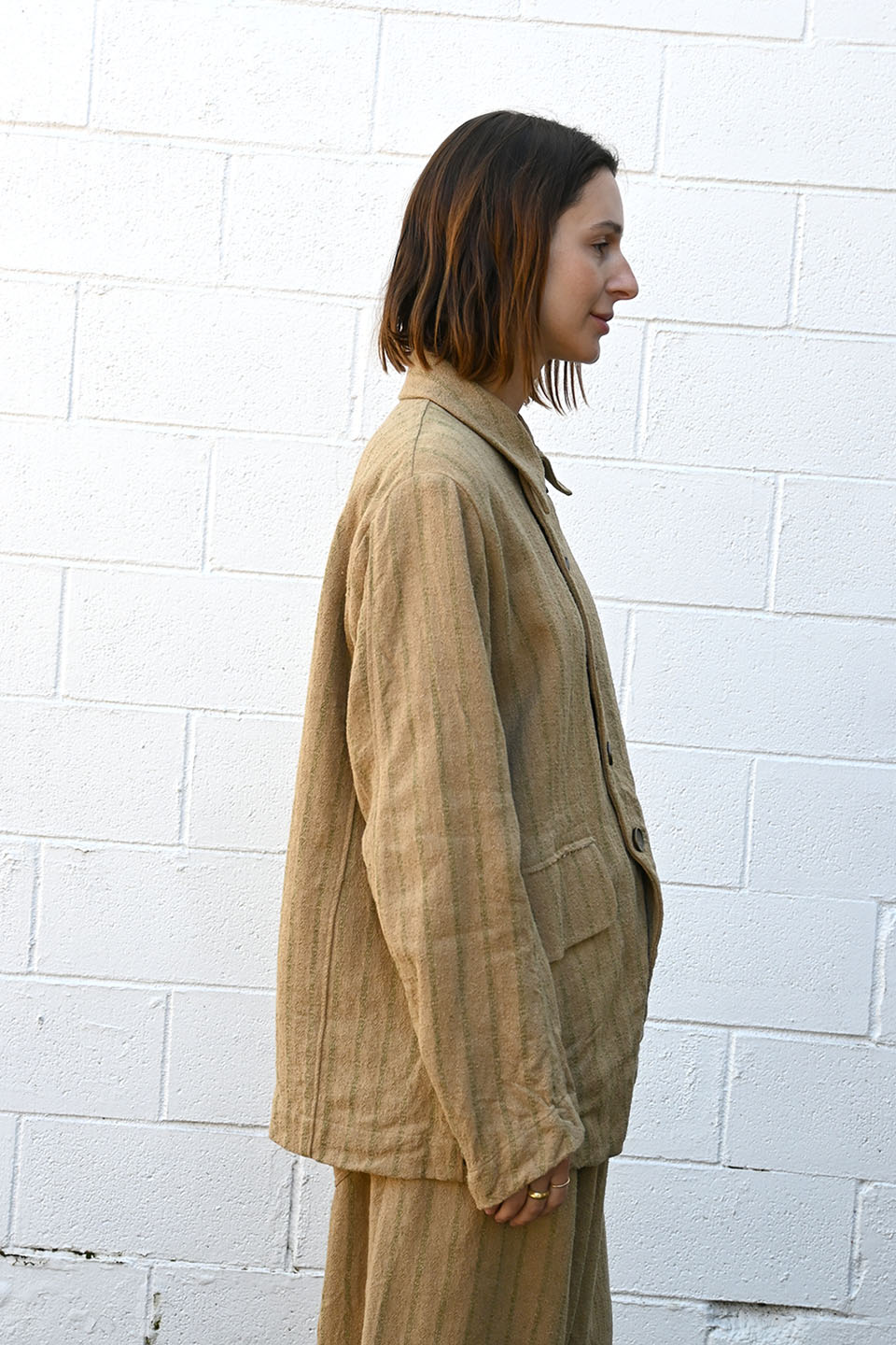 Linen/Silk Striped Jacket