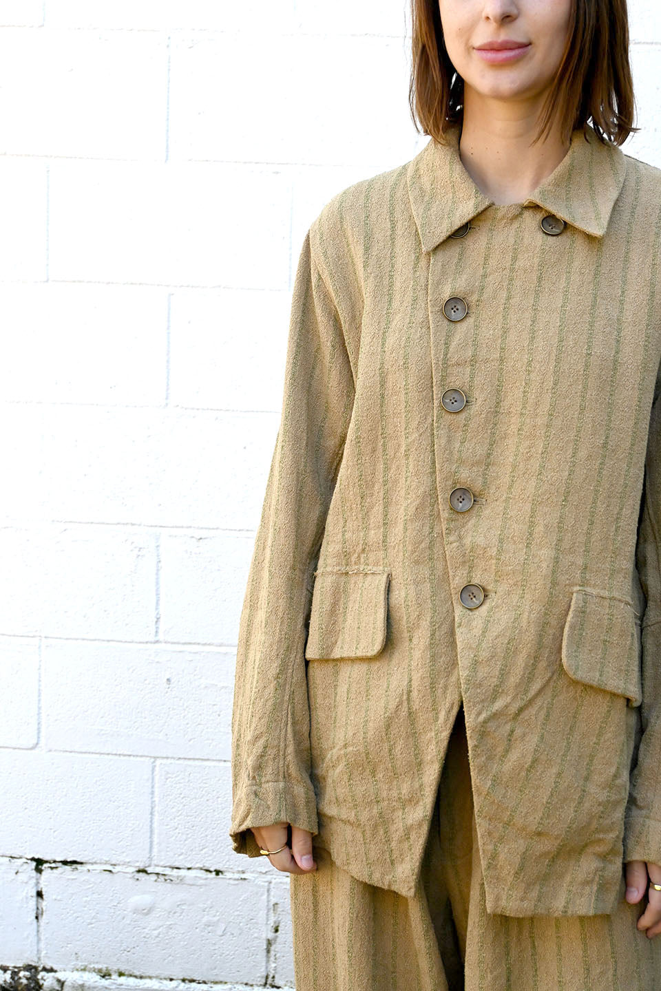 Linen/Silk Striped Jacket