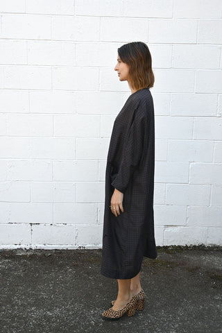 Check Embroidered Dress