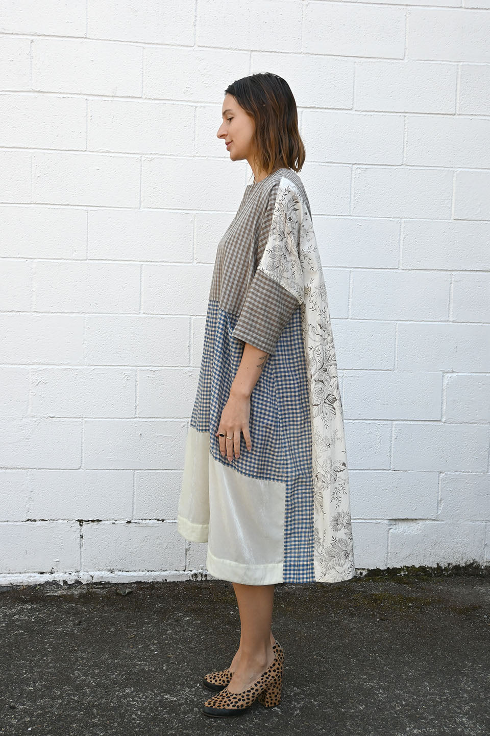 L Mocha Check Dress