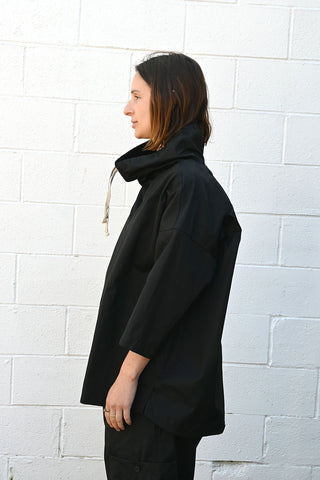 Black Ventile Gabardine Pullover