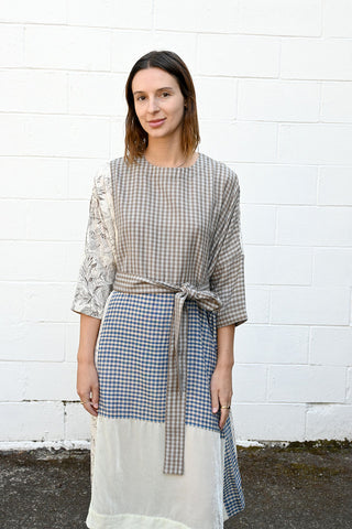L Mocha Check Dress