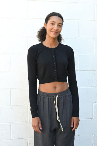 Cropped Black Cardigan
