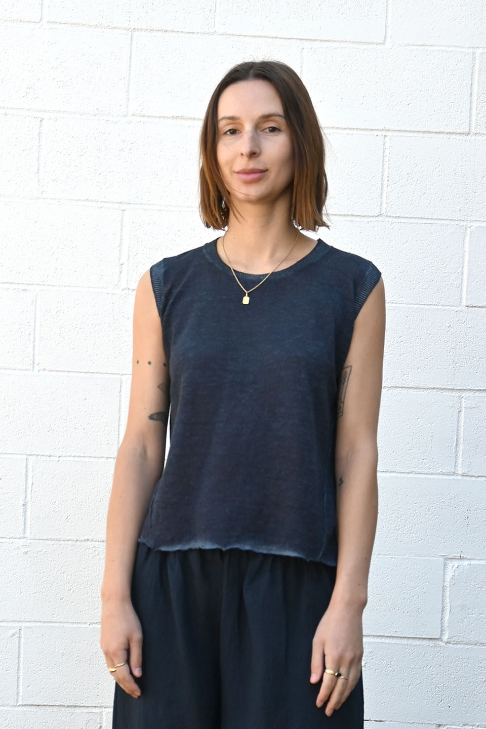 Sleeveless Top Navy