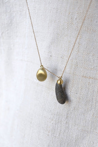 Pebble & Gold Stone Necklace
