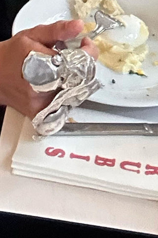 Large Anemone Ring Silver