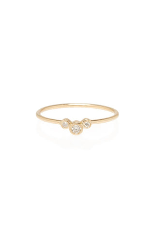 Graduated 3 Bezel Diamond Ring