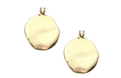 X Large Disc Studs with Diamonds