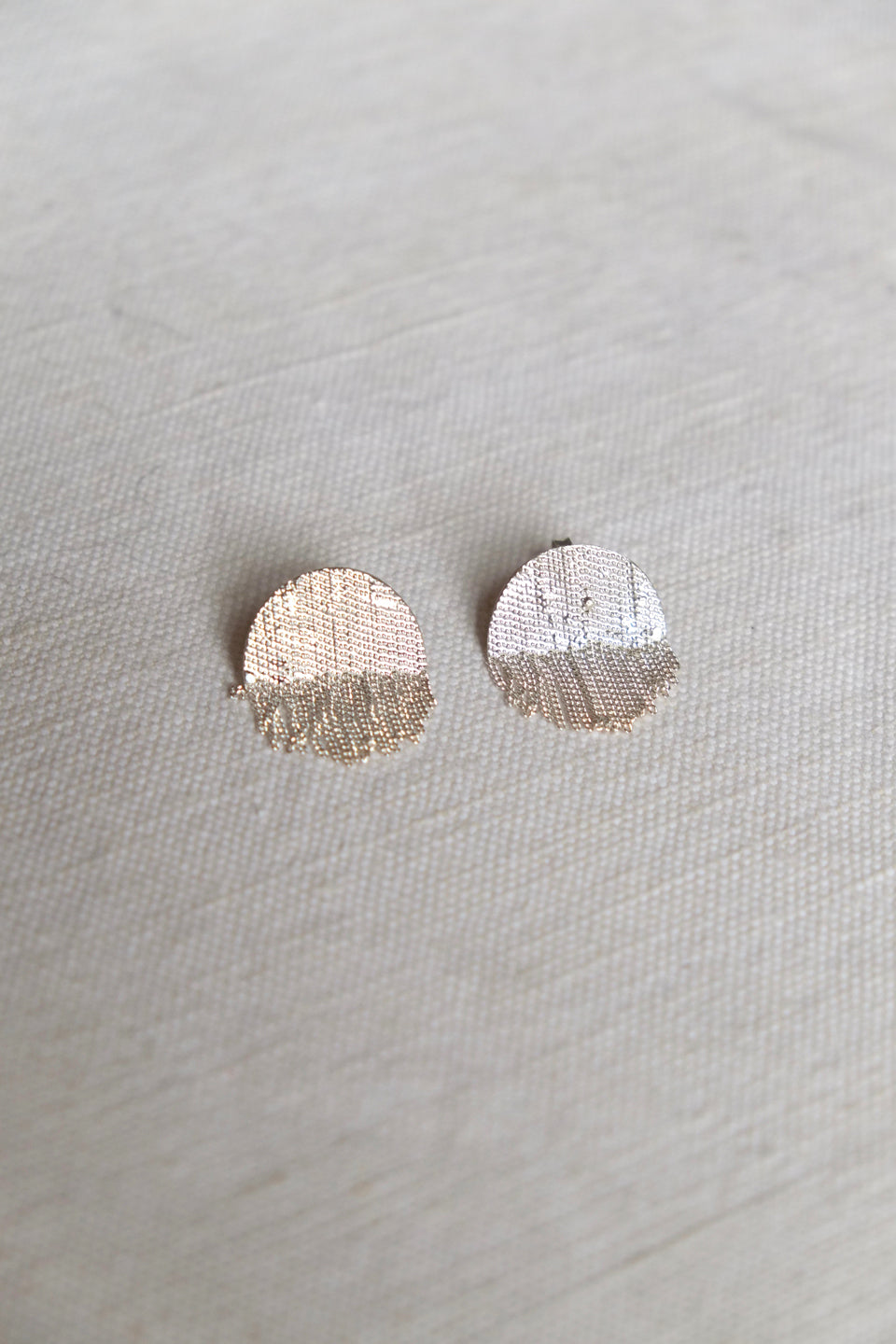 Half Circle Silver Earrings