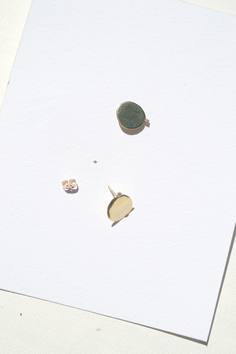 X Large Disc Studs with Diamonds
