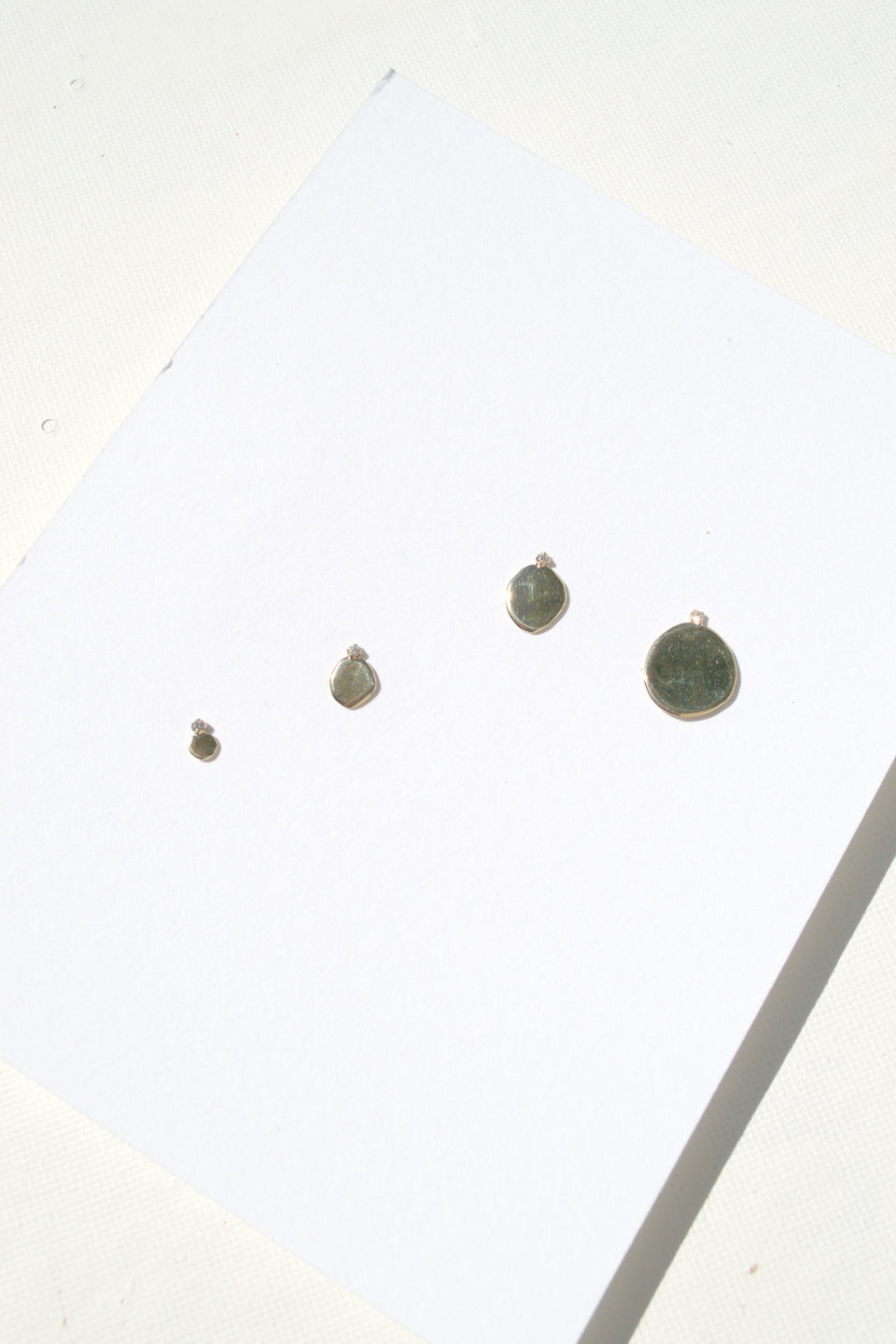 X Large Disc Studs with Diamonds