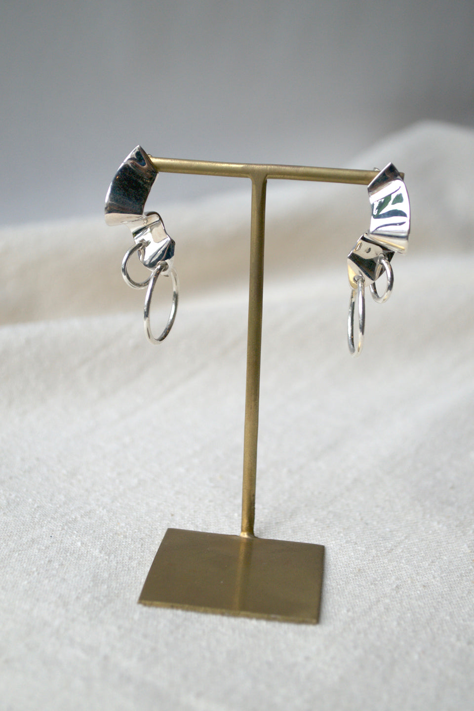Silver Elbe Loop Earrings