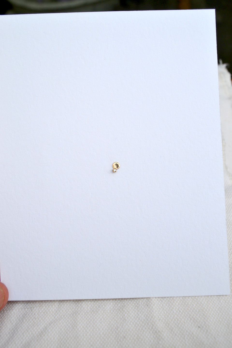 Small Disc Stud with Diamonds