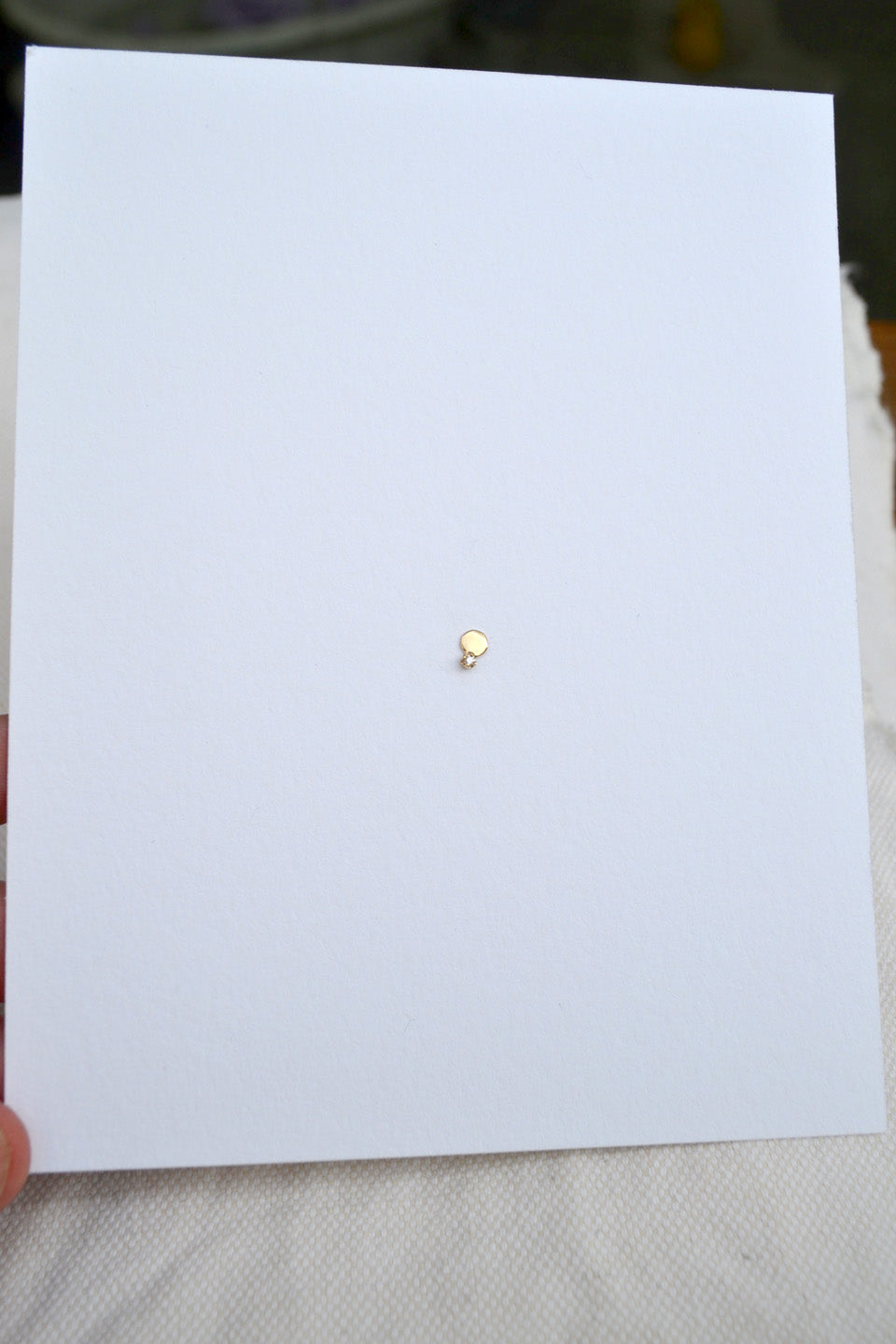 Small Disc Stud with Diamonds