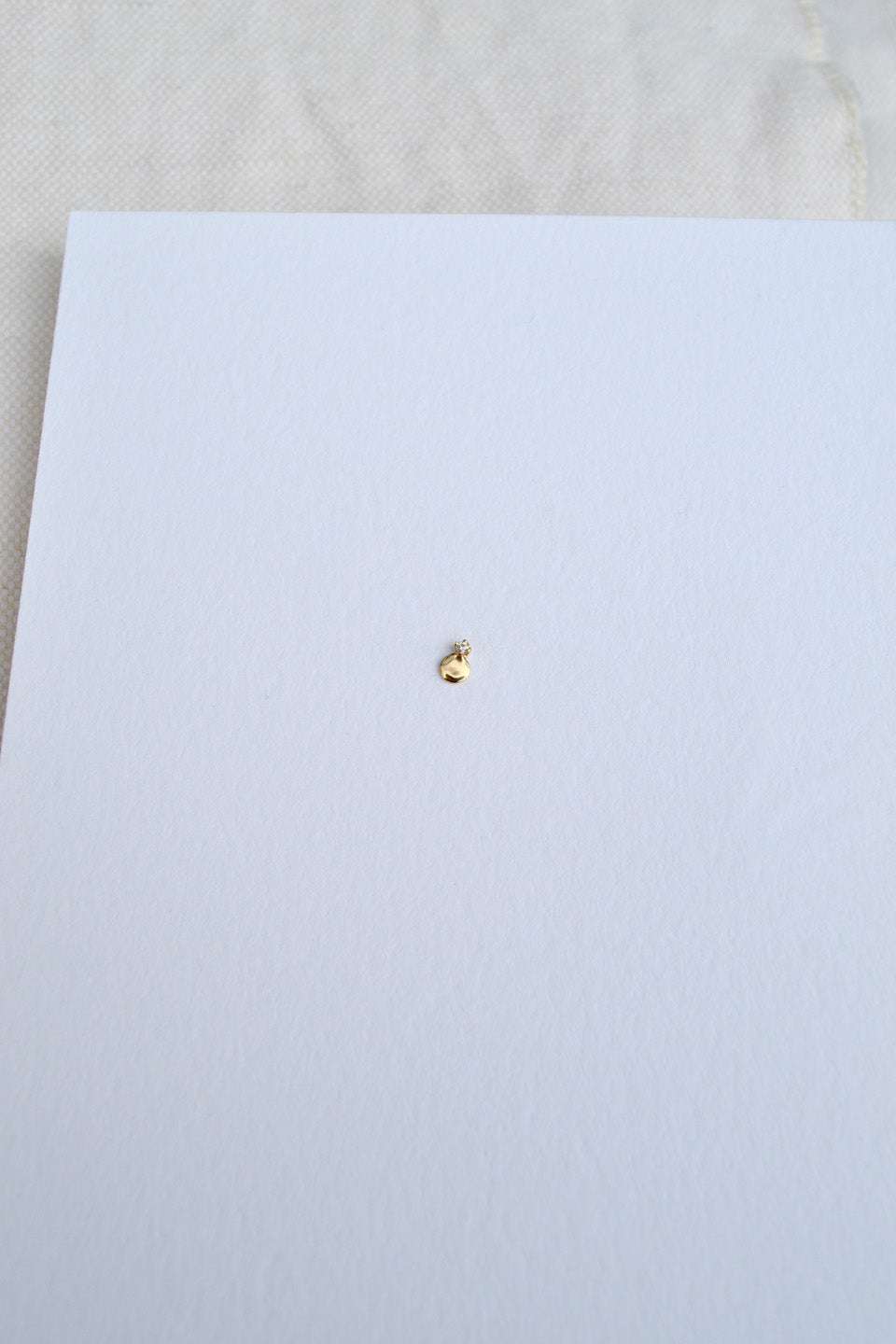 Small Disc Stud with Diamonds