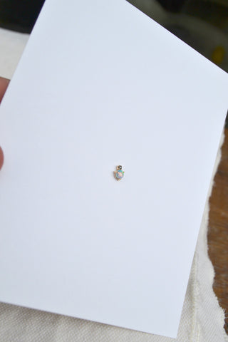 Large Opal Stud, Black Diamond