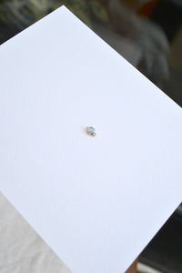Large Opal Stud, White Diamond