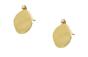 X Large Disc Studs with Diamonds