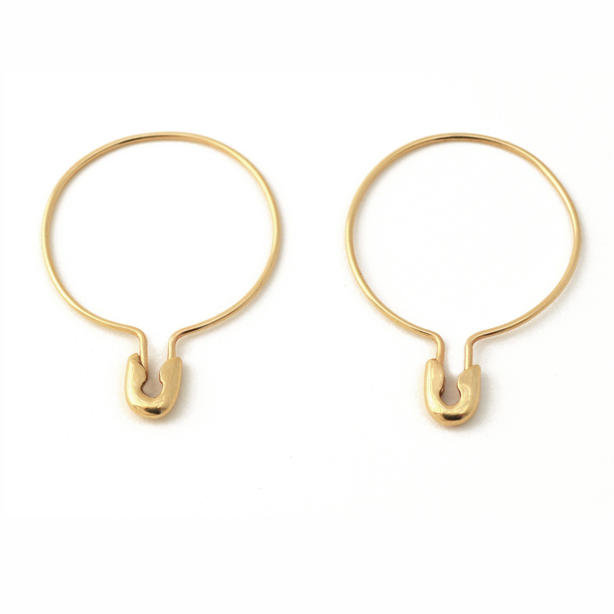 Medium Safety Pin Hoop Earring