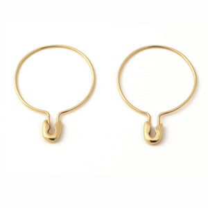 Medium Safety Pin Hoop Earring