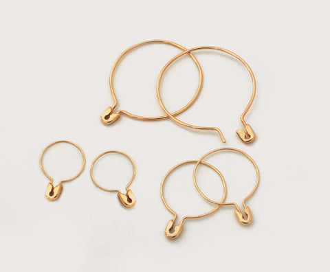Small Safety Pin Hoop Earring