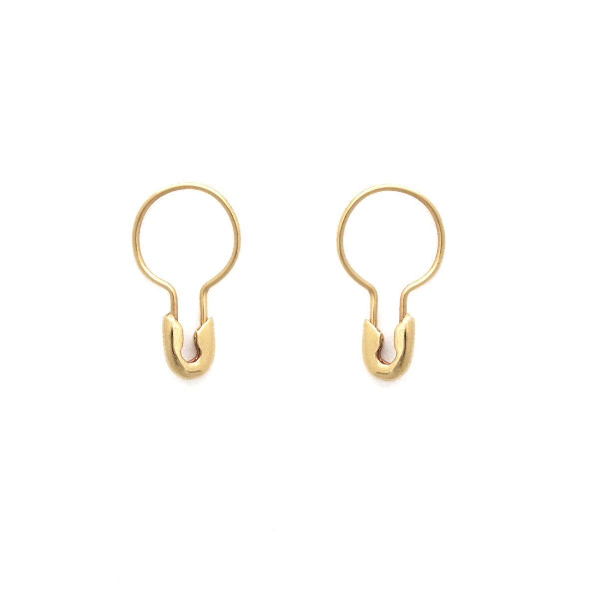 Small Safety Pin Hoop Earring