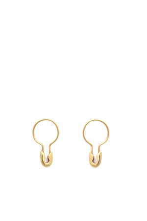 Small Safety Pin Hoop Earring