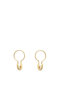 Small Safety Pin Hoop Earring