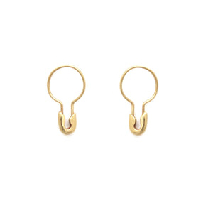 Small Safety Pin Hoop Earring