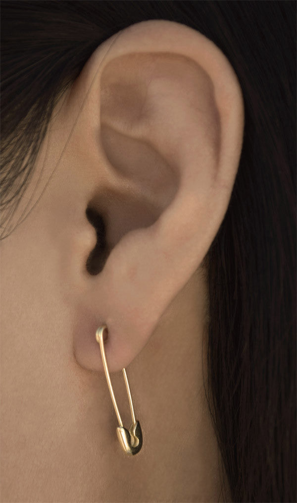 14K Safety Pin Earring | Royal Chain Group