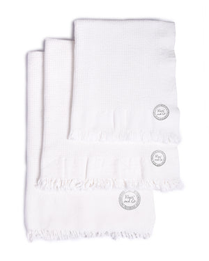 White Cotton Waffle Towels