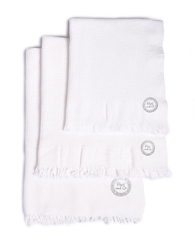 White Cotton Waffle Towels