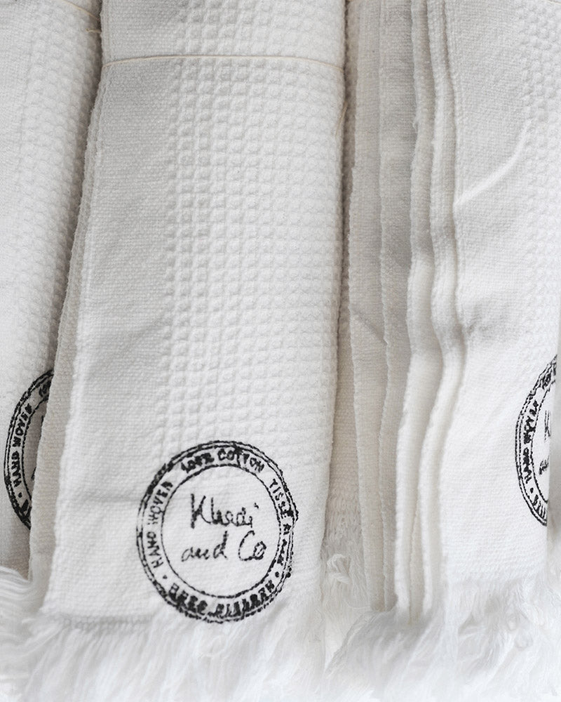 White Cotton Waffle Towels