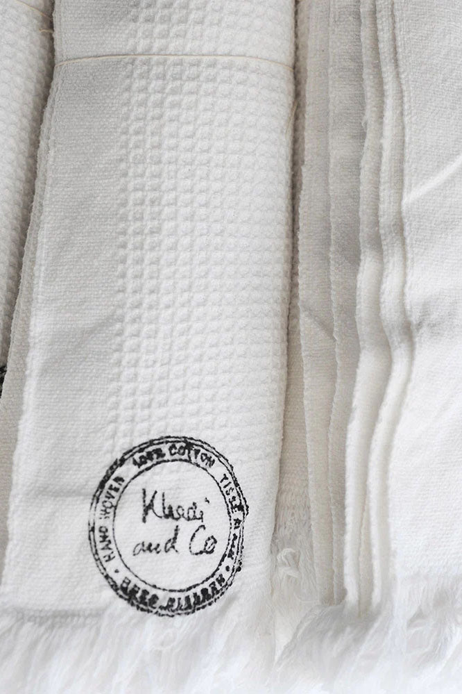 White Cotton Waffle Towels