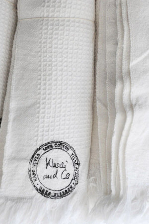 White Cotton Waffle Towels