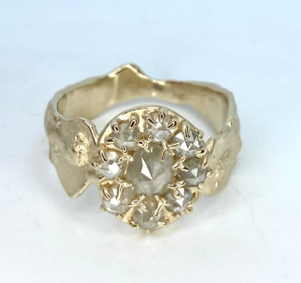 Diamond Flower with Ladies Ring