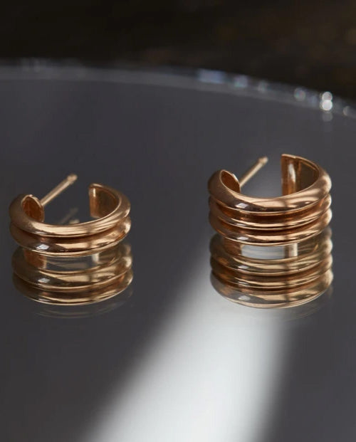 Wide Ripple Hoops
