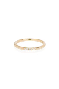 Thick Round Band with 5 Diamonds Ring